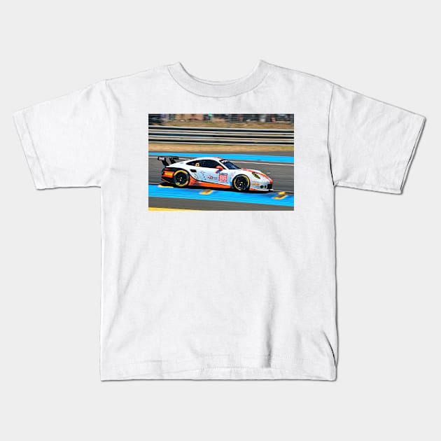 Porsche 911 RSR no86 24 Hours of Le mans 2017 Kids T-Shirt by AndyEvansPhotos